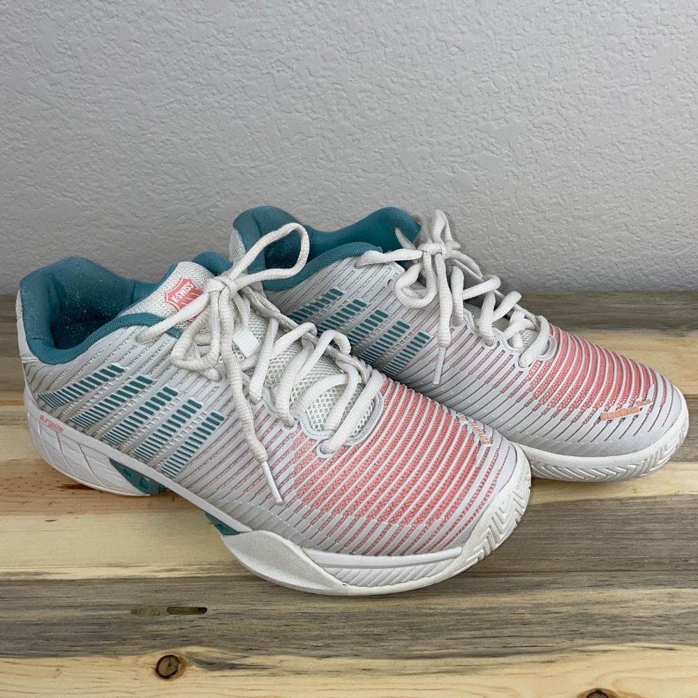 K-Swiss Pickleball Shoes Hypercourt Women's Size 9 White Peach Teal - Picture 3 of 14